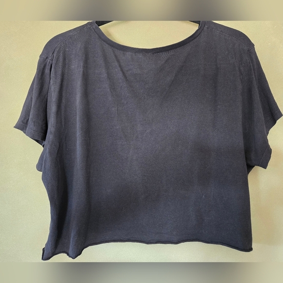 Divided | Rolling Stone Distressed Cropped Tee, Ptp 23" - Picture 3 of 6